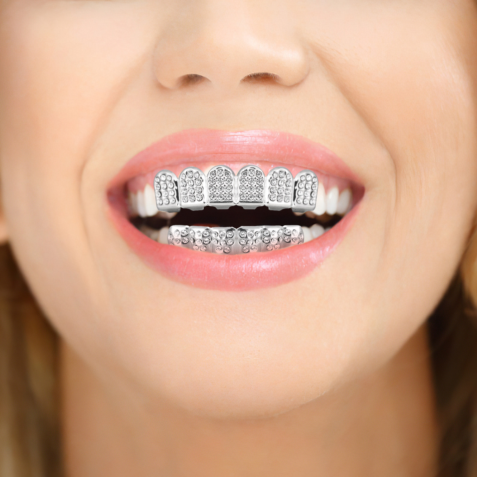 1Set Gold Plated Hip Hop Mouth - مراجعة Body Jewelry Videos وسعره
