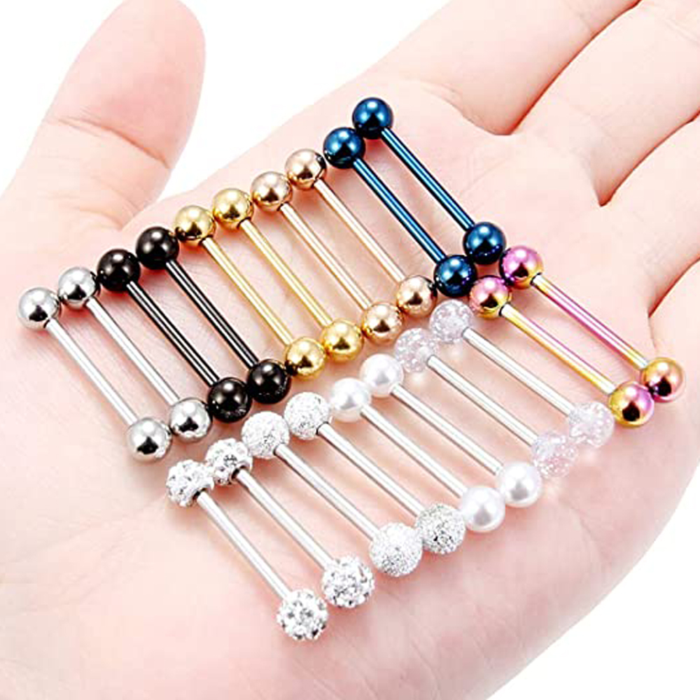 14G Tongue Rings Nipple Rings  - مراجعة Body Jewelry Nipple Rings وسعره