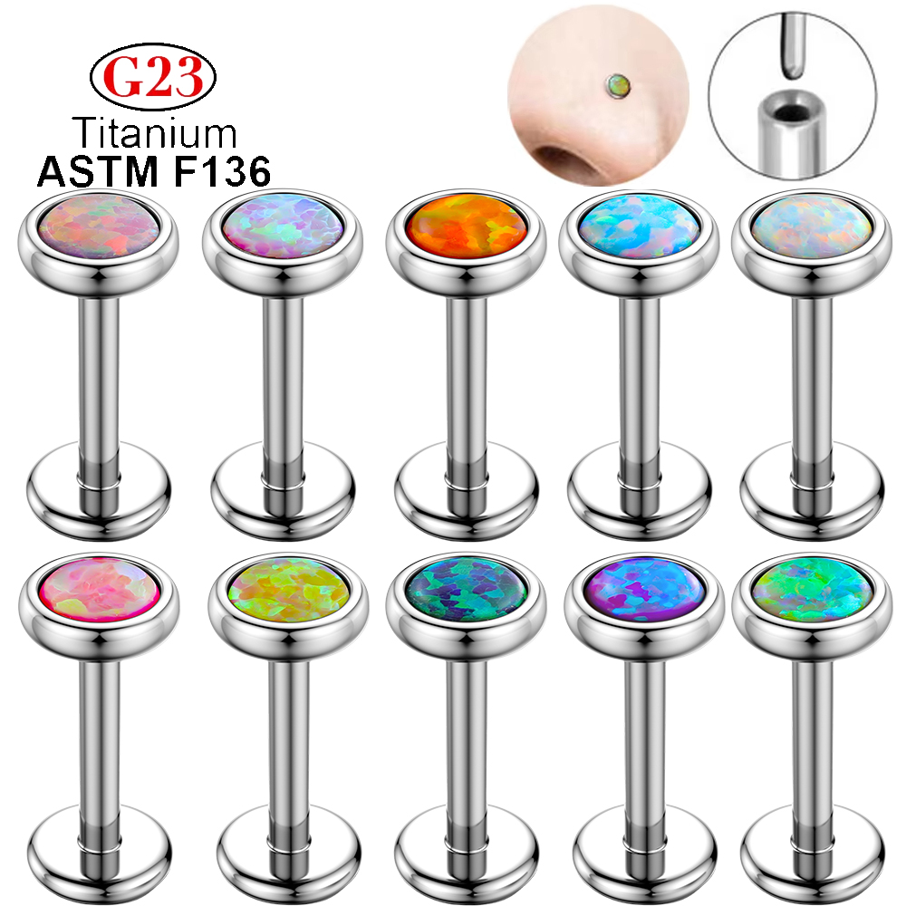 1pcs G23 Titanium Nose Labret  - مراجعة Body Jewelry Threadless وسعره