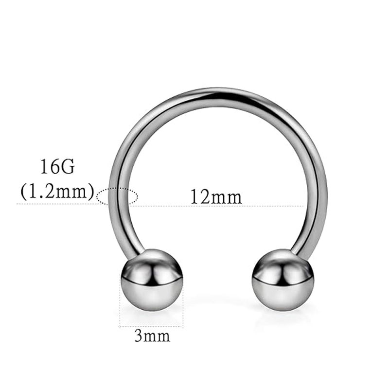 1/5Pcs Titanium Horseshoe Sept - مراجعة Body Jewelry Nipple Rings وسعره