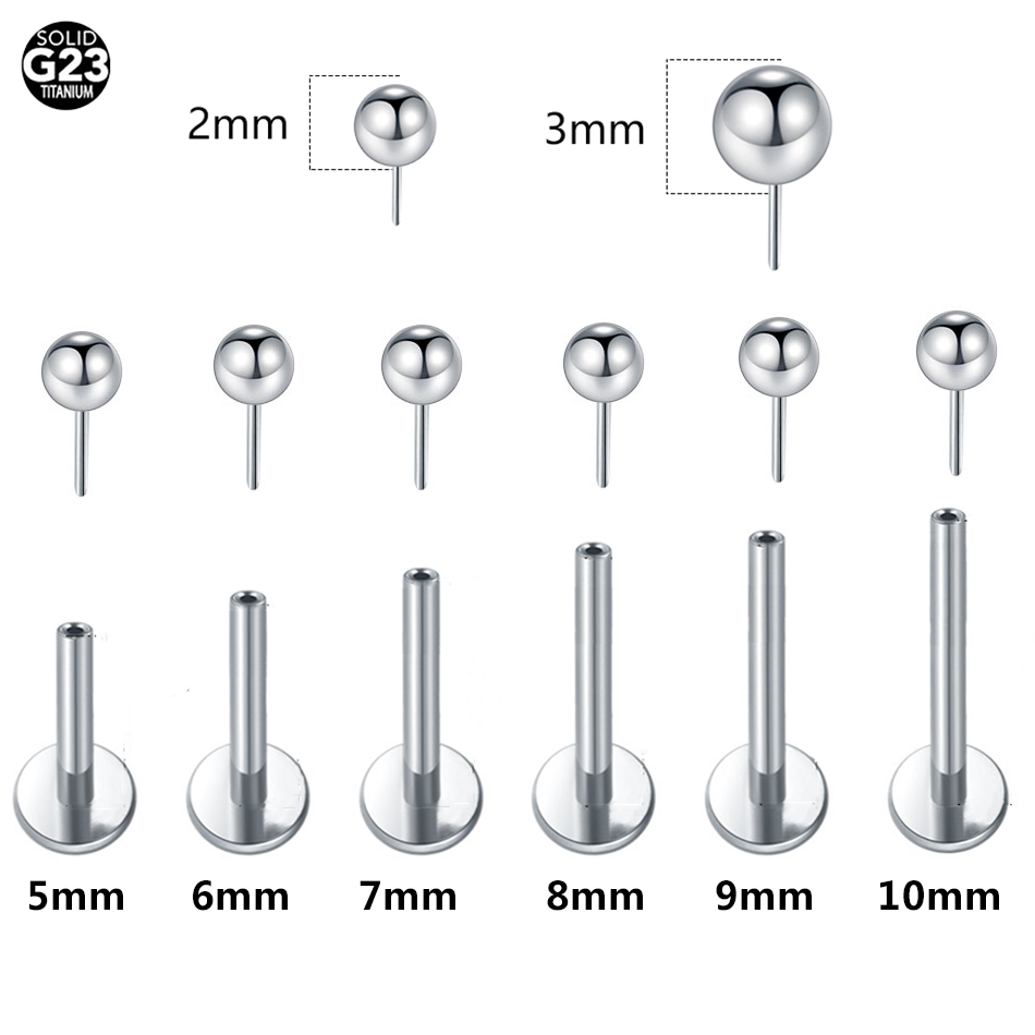1/10pcs Titanium Push-in Balls - مراجعة Body Jewelry Threadless وسعره