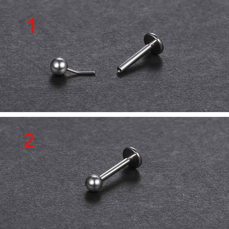 1/10pcs Titanium Push-in Balls - مراجعة Body Jewelry Threadless وسعره