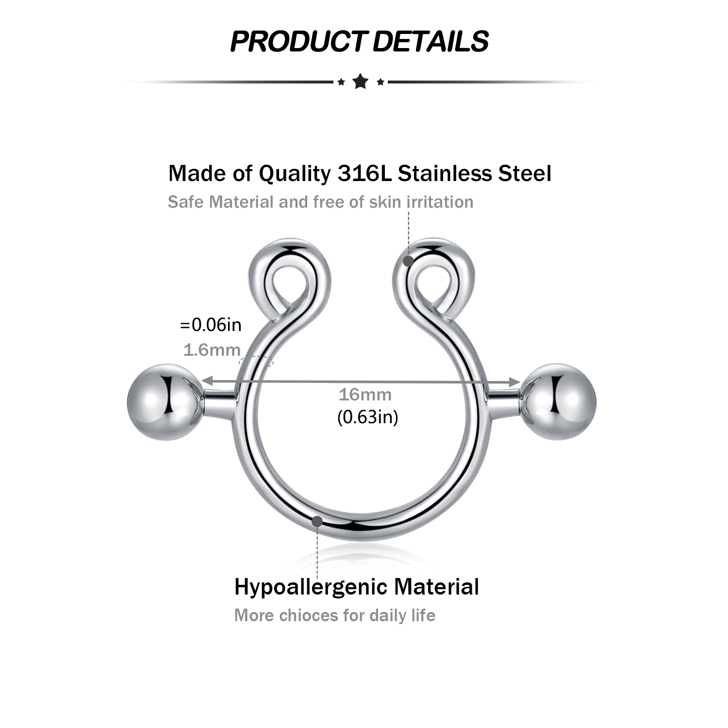 8Pcs Stainless Fake Nipple Rin - مراجعة Body Jewelry Nipple Rings وسعره