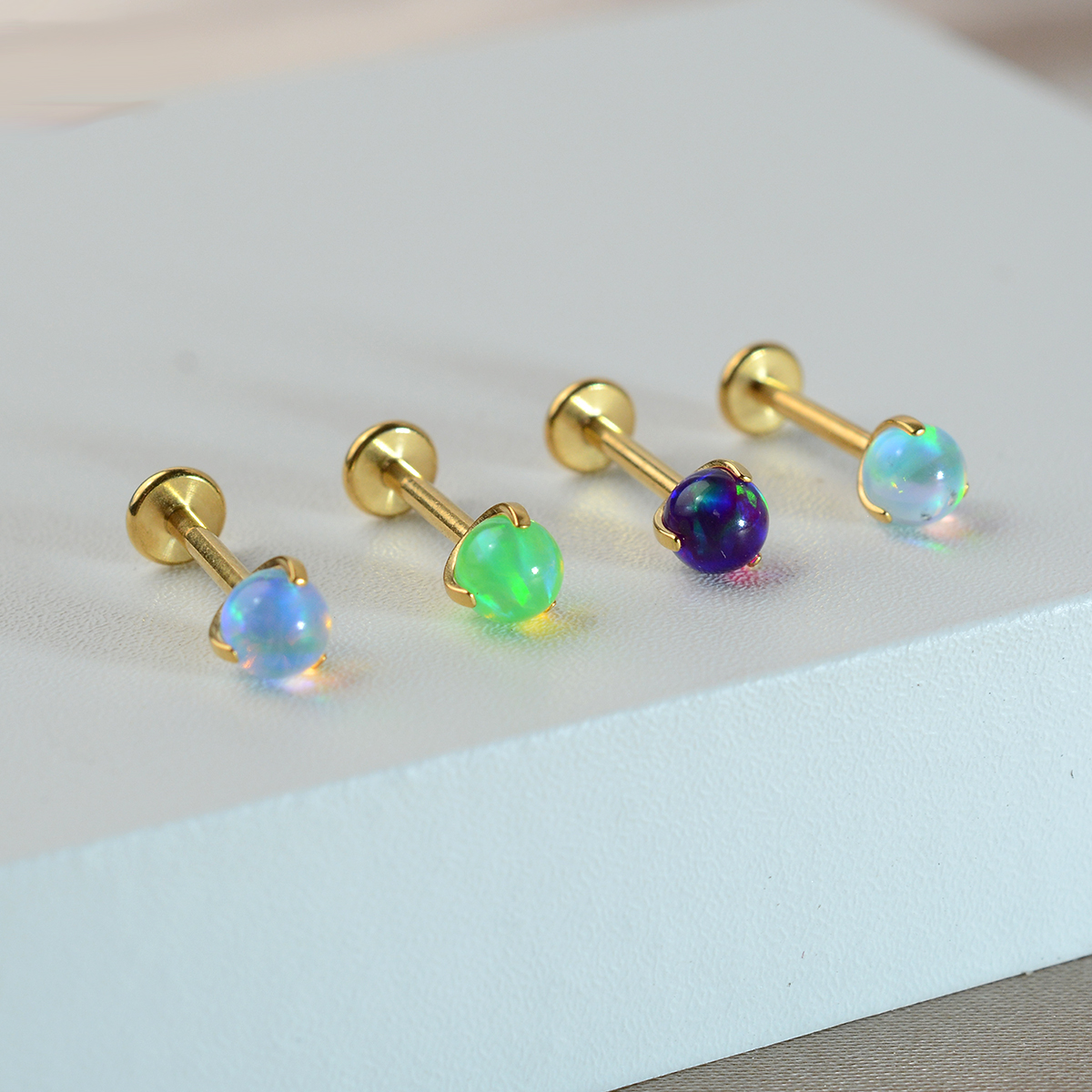 1PC Ttianium Steel Piercing La - مراجعة Tragus Flat Back وسعره