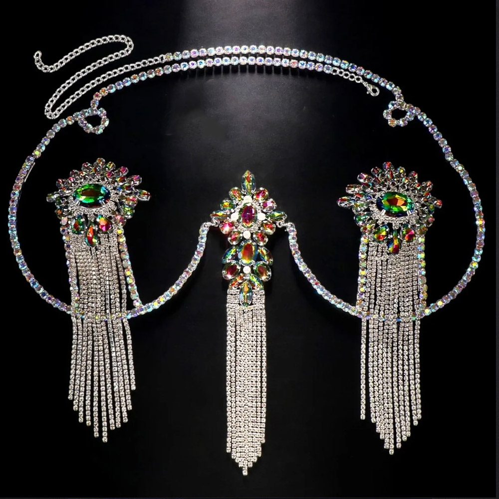 Sexy Tassel Color Crystal Ches - مراجعة Body Jewelry Nipple Rings وسعره