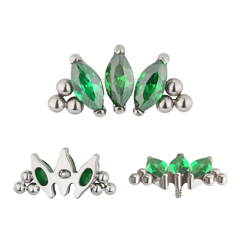 ASTM F136 Titanium PIERC 3 CZ  - مراجعة Cluster Stud Ear وسعره