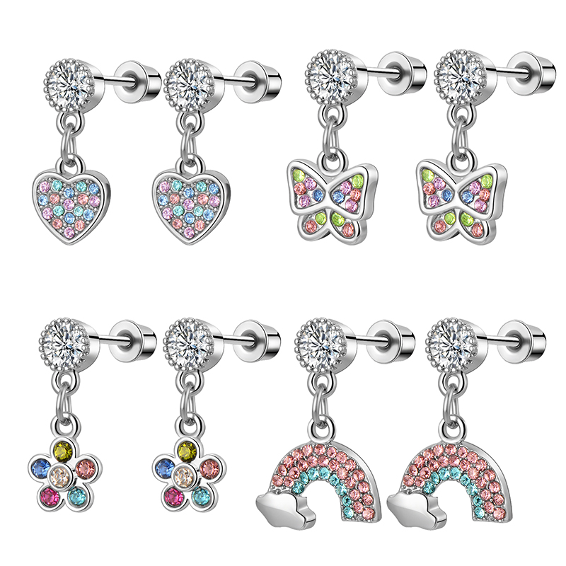 1/4 Pairs Hypoallergenic Dangl - مراجعة Tragus Flat Back وسعره