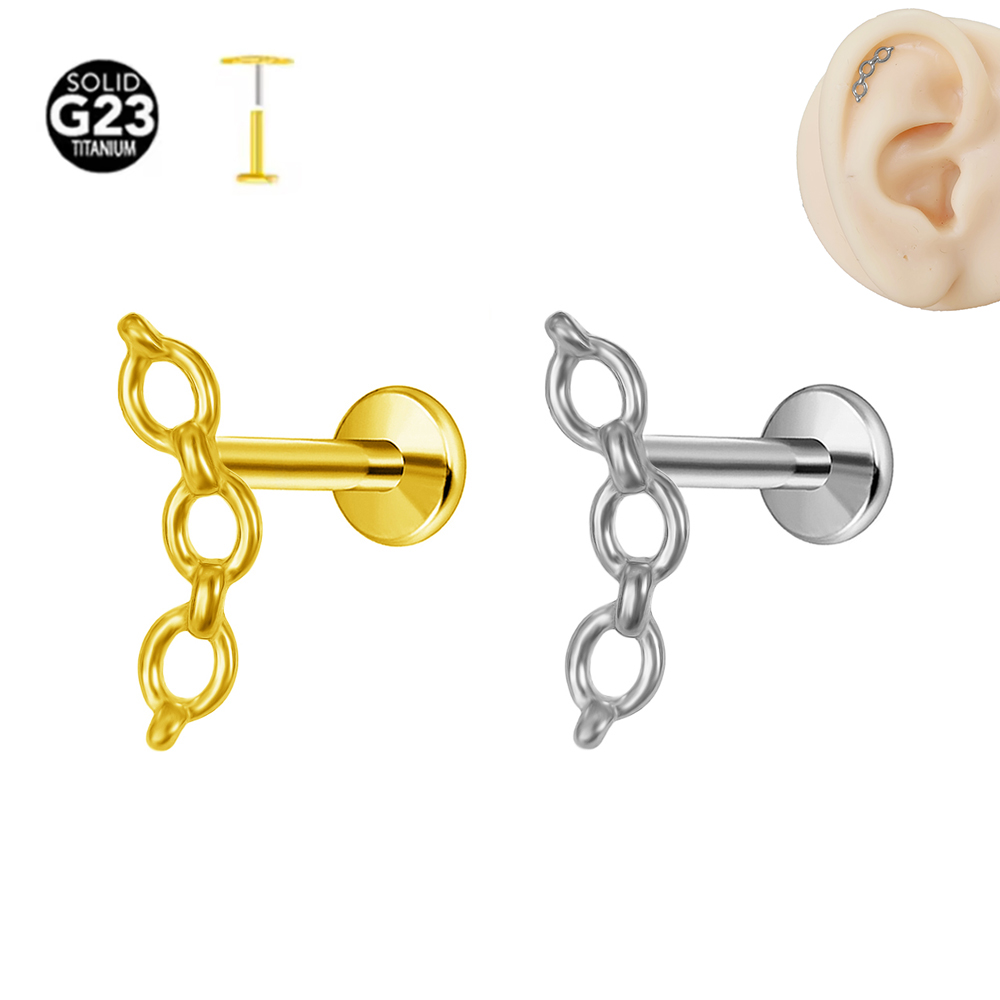 ASTM F-136 Titanium Labret Pie - مراجعة Body Jewelry Threadless وسعره