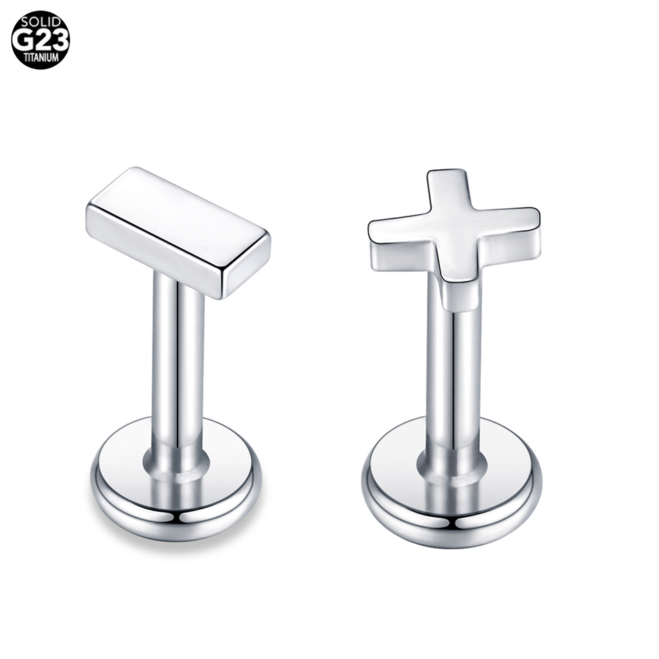 1PC Titanium 16G CZ Gem Labret - مراجعة Cluster Stud Ear وسعره